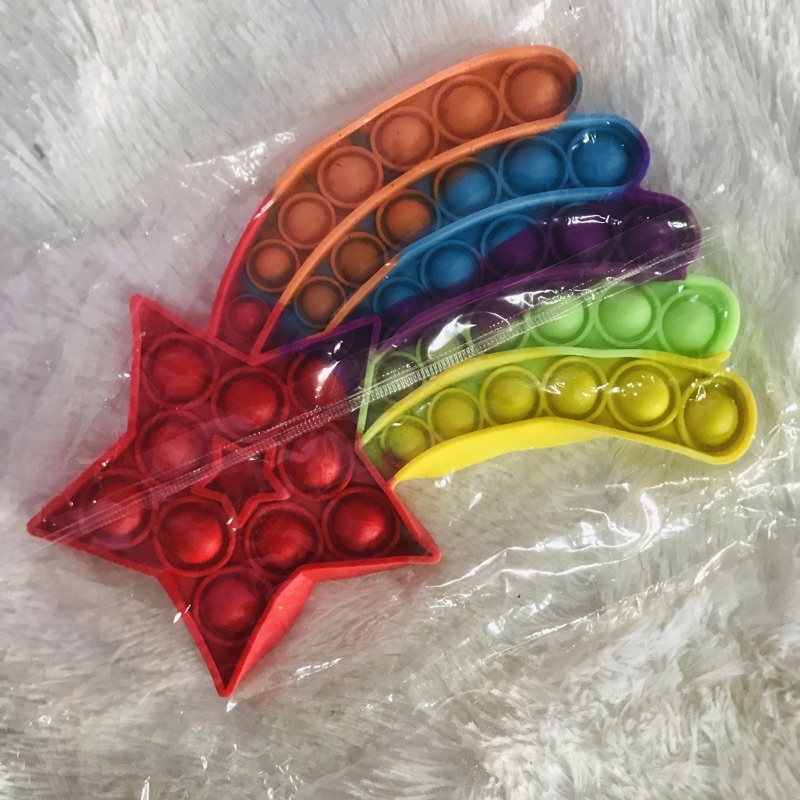 [BISA MENYALA] Tas Pop it LED Bisa Menyala Fidget Push Popit Mainan Pop it-Pop it Bintang