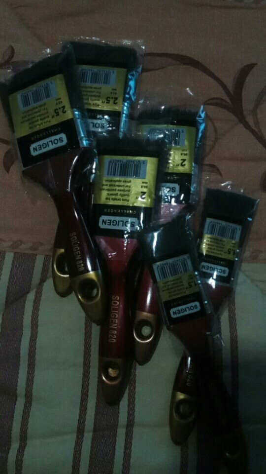 Kuas Cat Bulu Hitam Soligen Ukuran 2.1-2 Inch Kuas Cat Tembok Besi Kayu Kuas Bagus Tebal Murah