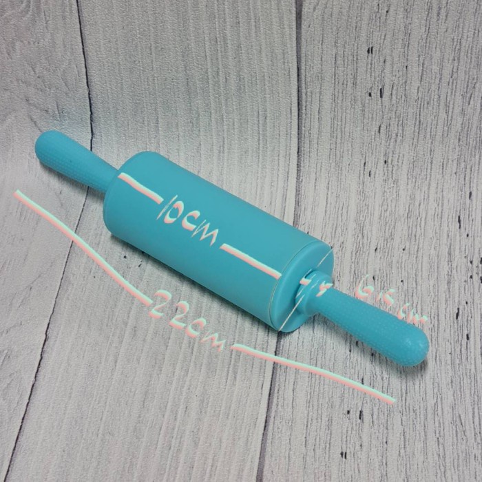 mini silicone rolling pin with plastic handle / alat gilas adonan / rolling pin silicone gagang plastik pastel