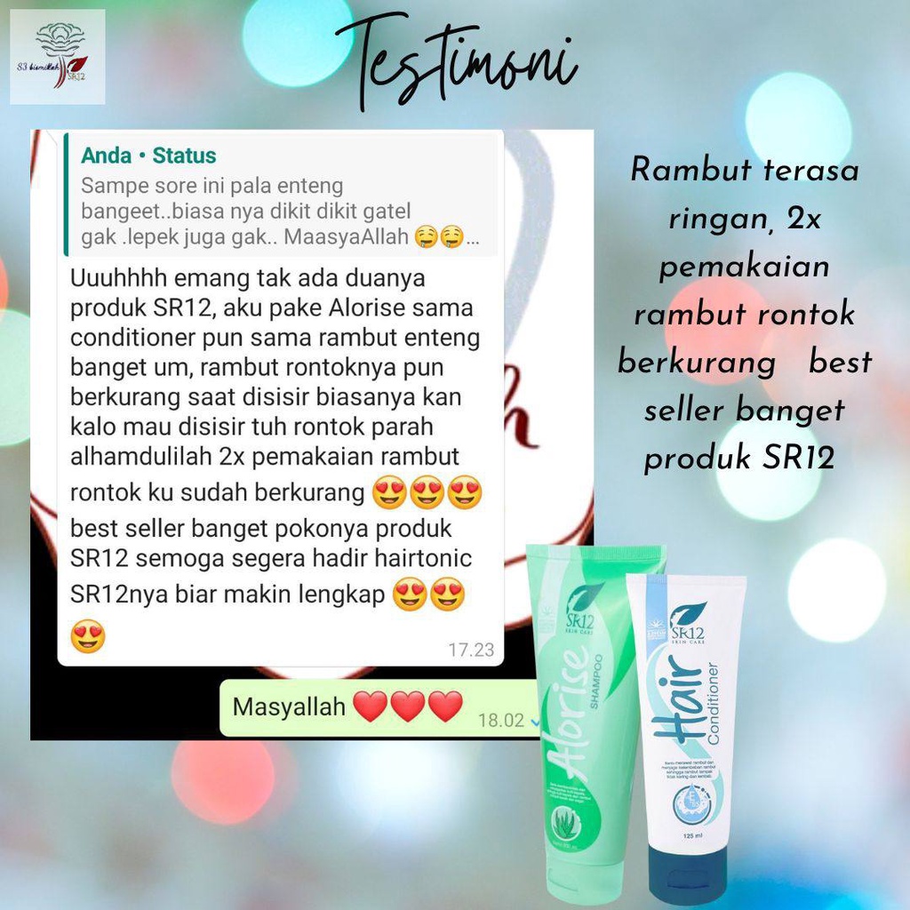 Alorise Shampoo SR12 - Shampo Rambut Rontok