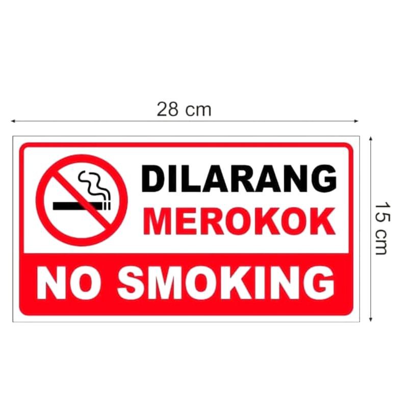 

Sign stiker vinyl WARNING DILARANG MEROKOK NO SMOKING Rambu k3 safety