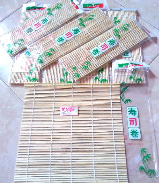 Paket bahan sushi nori 20 lembar dan bambu 1pc makisu rumput laut bento seaweed murah