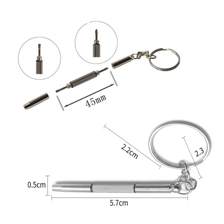 Obeng/Gantungan Kunci Multifungsi/Obeng Jam Tangan Obeng Kacamata Mainan Anak Set Tools Mini 3 in 1