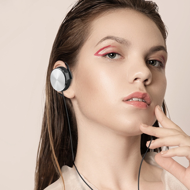 Vivi Headset Headphone Kait Telinga Kabel 3.5mm Untuk Olahraga / Gym / Lari / iOS / Android