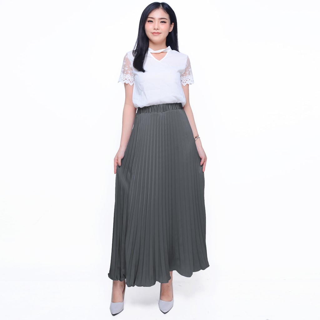 Rok Maxi A Line Frisket Plead Wanita Dewasa Model Terbaru - XSHOP Misako