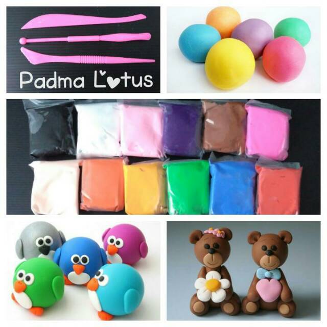 Dry Clay isi 12warna Mainan Anak Mainan Edukasi klei playdoh kering