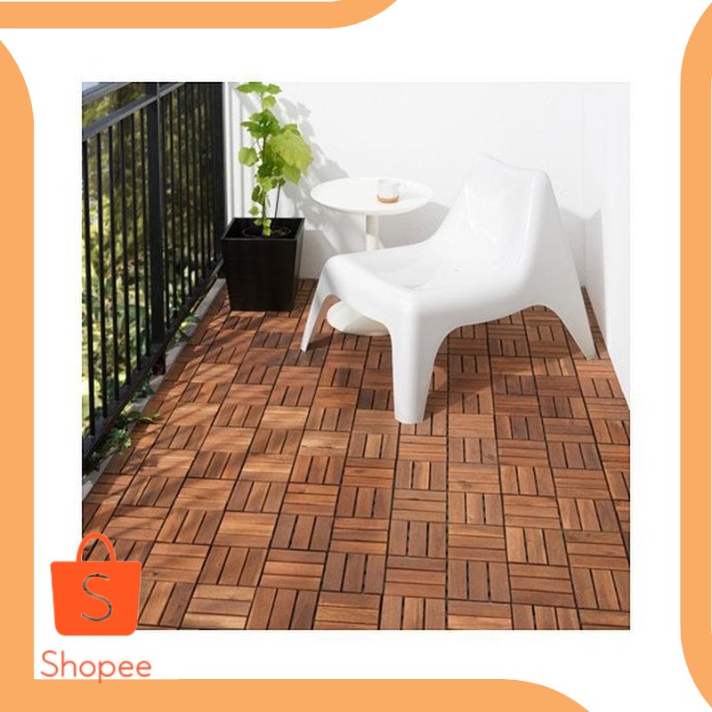 Promo tools n parts RUNNEN Dek lantai luar ruang diwarnai cokelat 9 pcs 20 Diskon