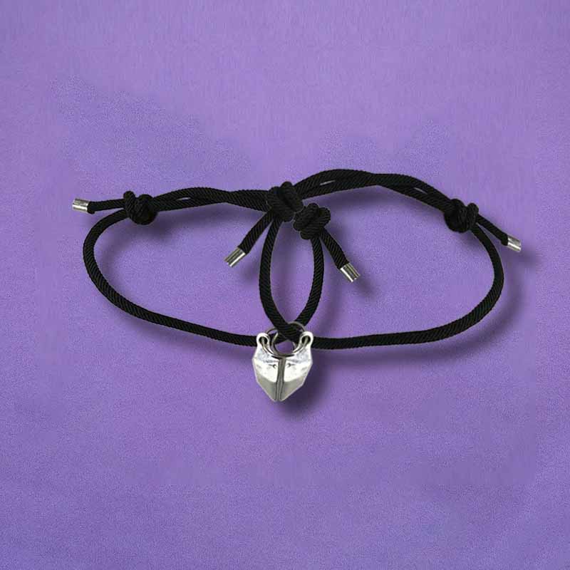 COD❤2 Pcs Gelang Couple Magnet Mahnet Hitam Dan Putih Cinta Batu Persahabatan Aksesoris Tri