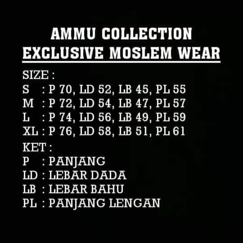 BAJU KOKO AMMU BUSANA MUSLIM PRIA AMMU COLLECTION ORIGINAL 100%