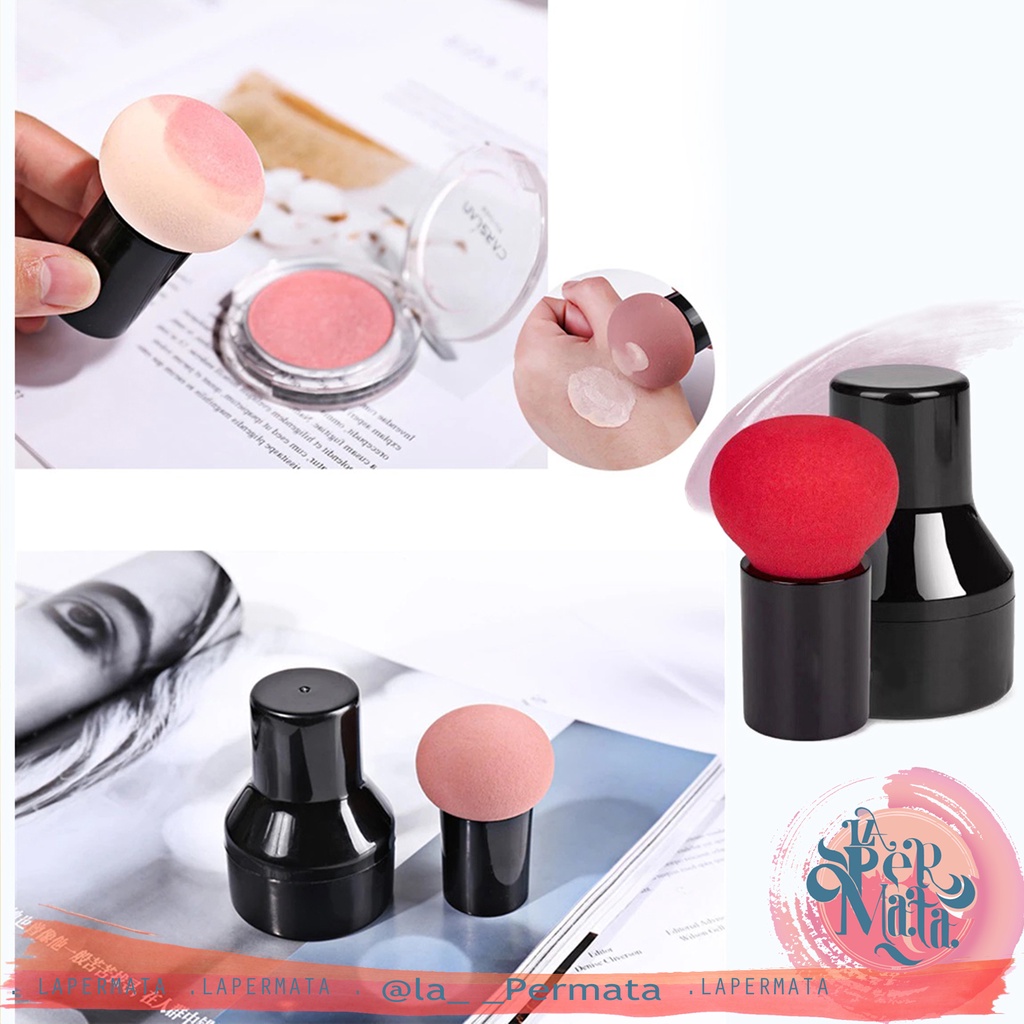 Sponge Make Up Beauty Bentuk Jamur Dengan Gagang Kuas - LPM Shop