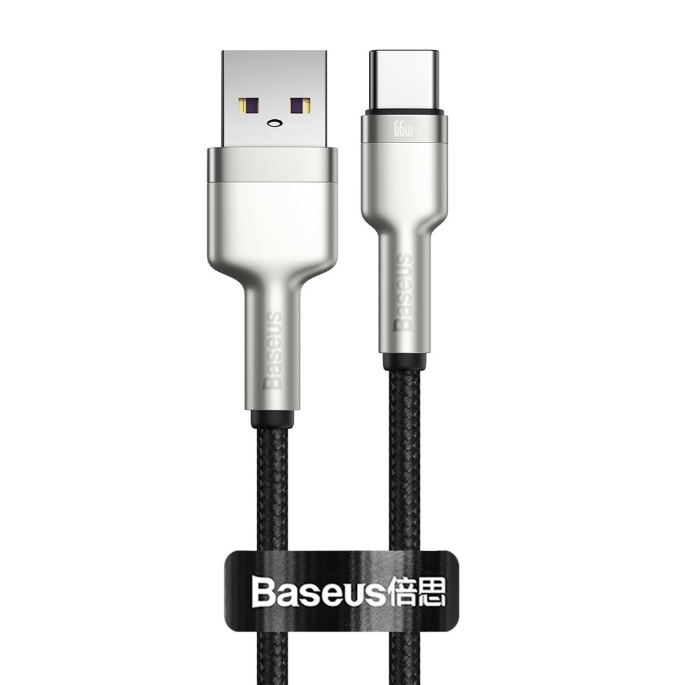 Baseus Original Kabel Data Cafule Metal USB Type C 6A 66W 25CM Fast Charging Quick Charge Powerbank Cable Pendek Ori Tipe C