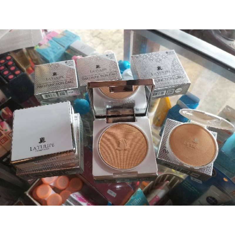 PROMO Bedak La Tulipe Two Function Cake Y10 Plus Kaca & Refill