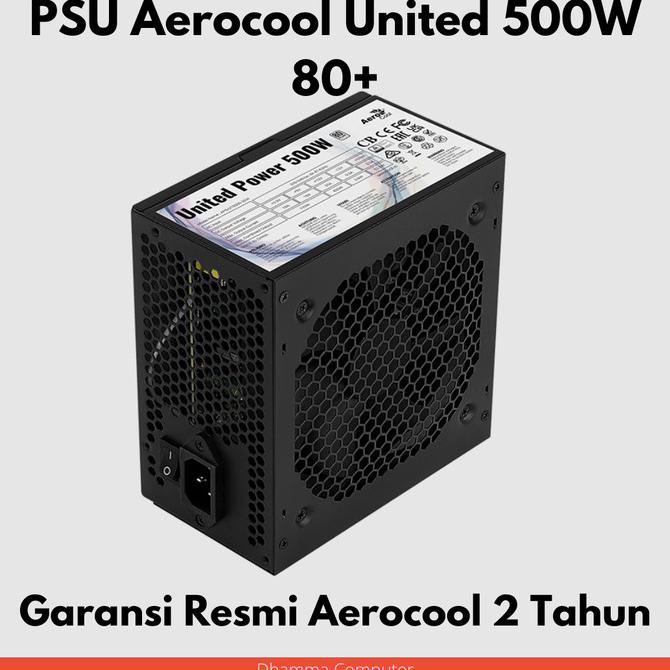 Aerocool United 500W PSU Power Supply Powersupply 500 Watt 80+