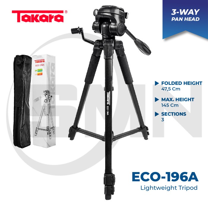 Tripod Tripod Takara ECO-196A For kamera Mirroless DSLR Canon Sony Nikon(O9M4) Tripod HP Tripod Stan