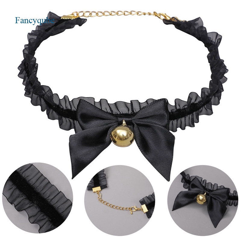 Fancyqube Kalung Choker Rantai Manik-Manik Gaya Gothic Lolita