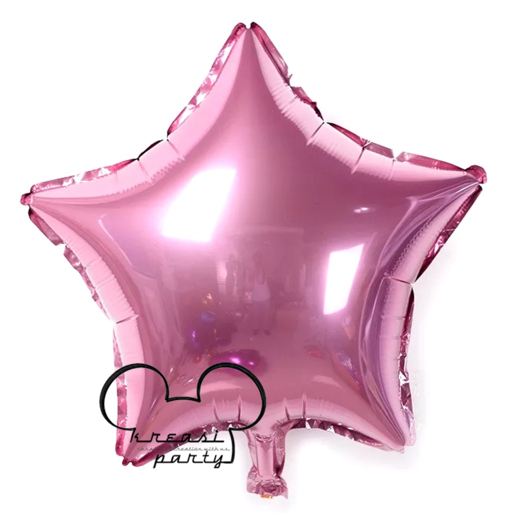 Balon Foil Bintang Pink Soft / Balon Foil Star / Balon Bintang