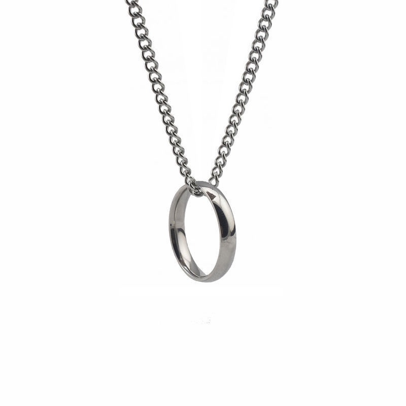 Men and women trendy couple personality simple and versatile Harajuku style ring ring pendant necklace 210807