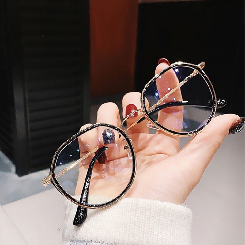 (YUZHU) COD Frame Kacamata Anti Radiasi Wanita Korean Fashion Kacamata Bulat Eyeglasses