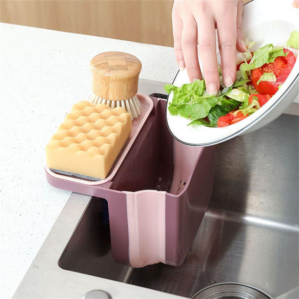 Solighter Rak Saringan Wastafel Pemisahan Kering Dan Basah Tahan Lama Organizer Dapur Keranjang Tiris Multifungsi