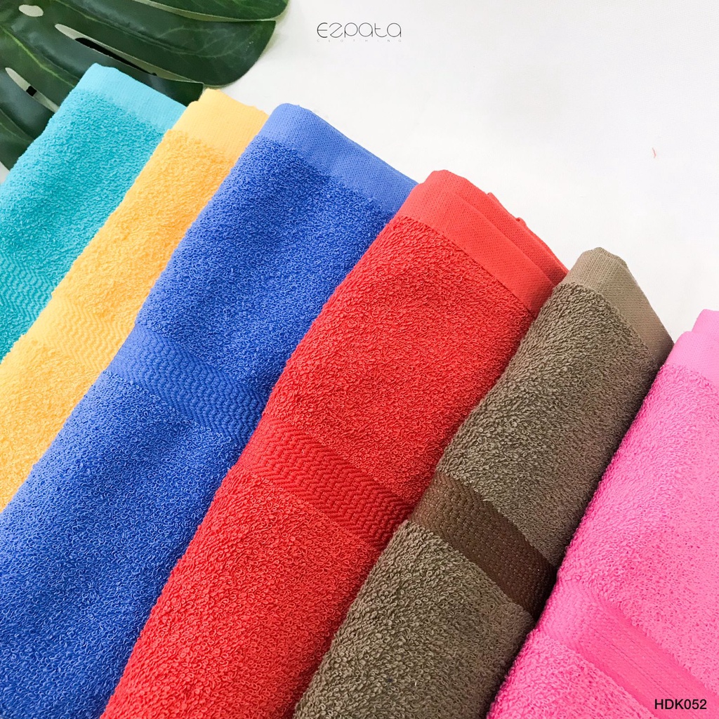 Ezpata Handuk Mandi Ukuran Tanggung Bahan Microfiber Wana Warni Motif Polos Termurah