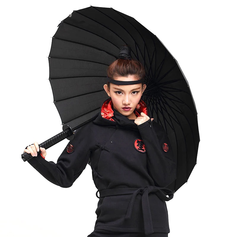 Payung Samurai Unik Jepang Bentuk Samurai Katana Tampil beda Tampil Unik Payung besar 103cm Creative Long Handle Large Windproof Samurai Sword Umbrella Japanese Ninja-like Sun Rain Straight Umbrellas Automatic Open