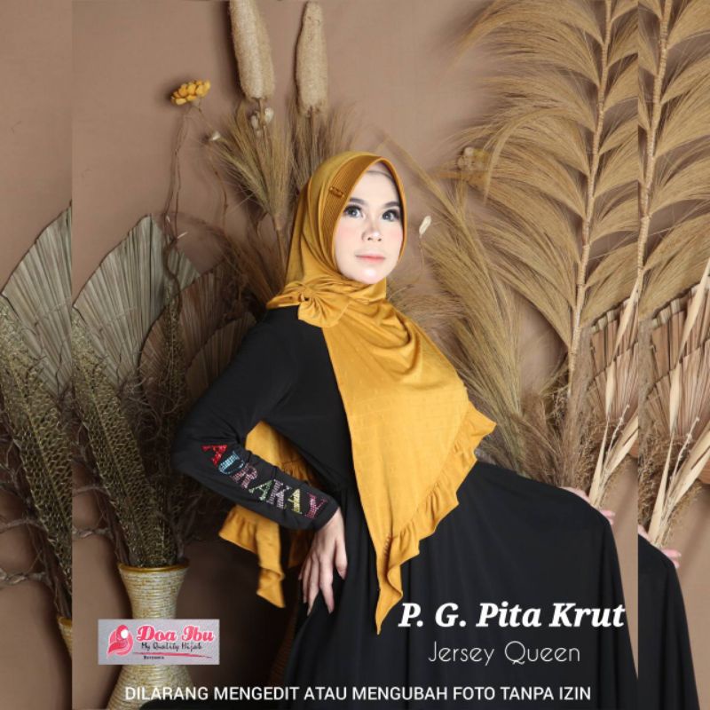 418 JILBAB DOA IBU S3 GESPER PITA BELAH REMPEL TERBARU JERSEY QUEEN/HIJAB DOI CORAK JERSEY KERUT BY 