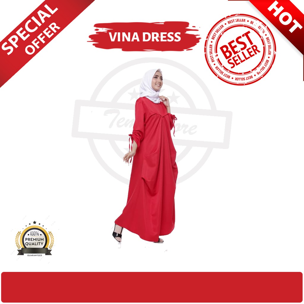  BAJU  GAMIS  WANITA MUSLIMAH VINA DRESS SYARI  ORIGINAL  