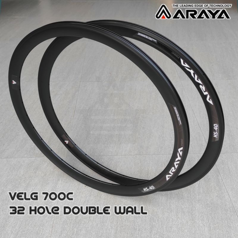 Velg Rim 700c Sepeda Fixie Roadbike 32 Hole ARAYA KS-40 Doubel Wall / Velg 700c Alloy BRAKELINE 32H