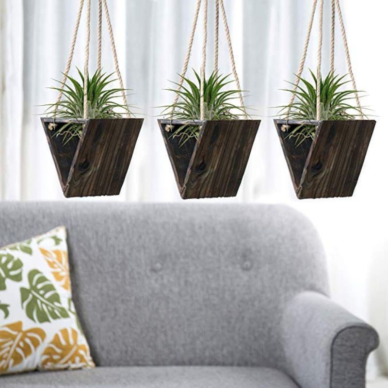 rak bunga gantung kayu