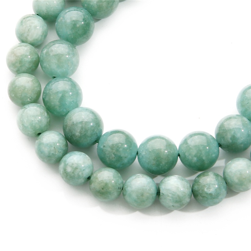 38 Cm 6-12 Mm 32-65 simulasi Burma Jade Hijau Massal Bulat Batu Manik-manik untuk Membuat Perhiasan DIY Gelang Kalung Aksesoris