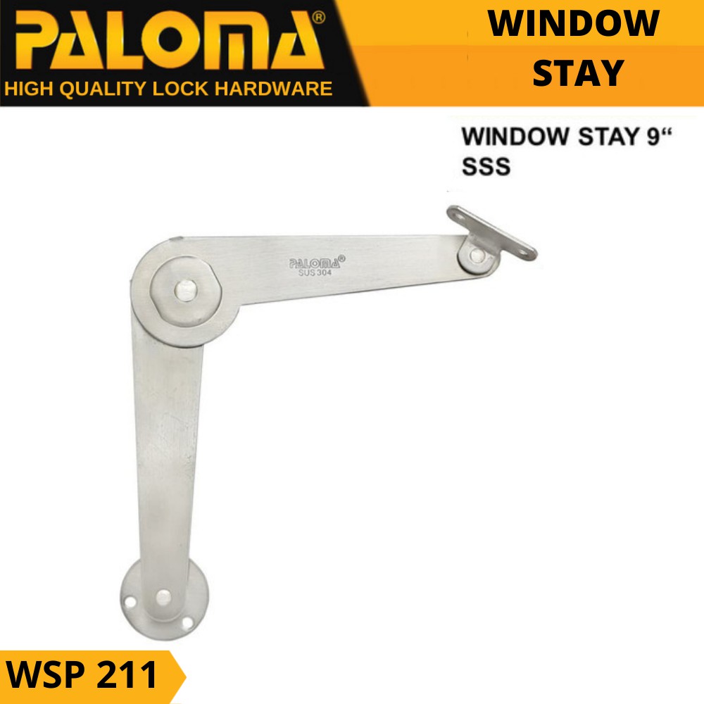 ENGSEL SALON SIKUTAN PENAHAN JENDELA WSP 211 9 INCH STAINLESS STEEL SUS 304 WINDOW STAY