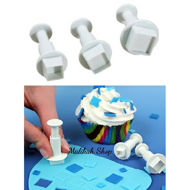 Plunger / Stamp Cutter Kotak Segiempat Square (Cetakan Fondant, Cookies)