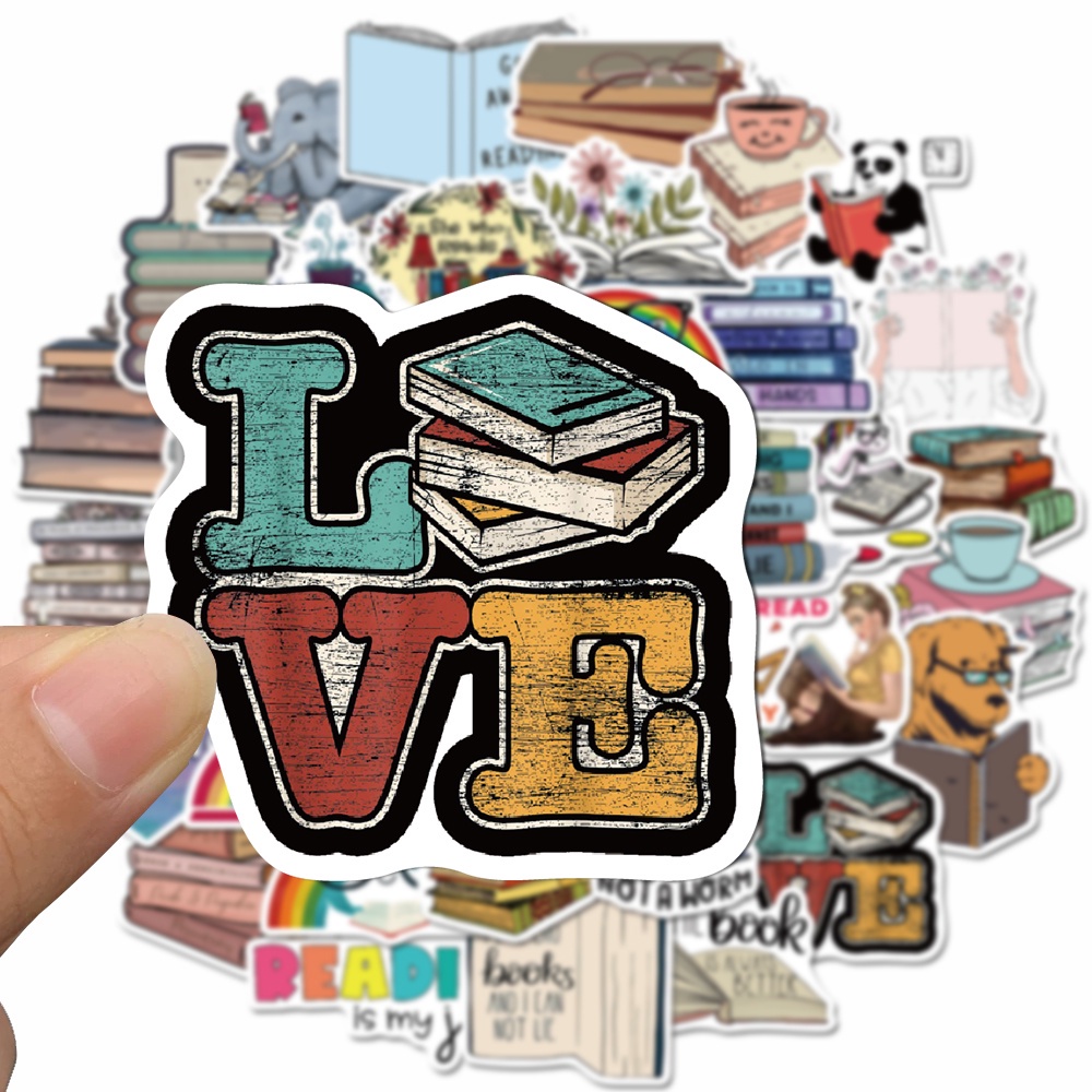 50pcs reading literary stickers personalized decoration hand account stickers box computer waterproof stickers