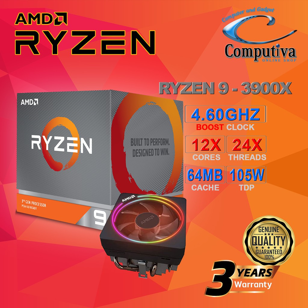 AMD RYZEN 9 3900X BOX (AM4, 3.80-4.60GHZ, 64MB)