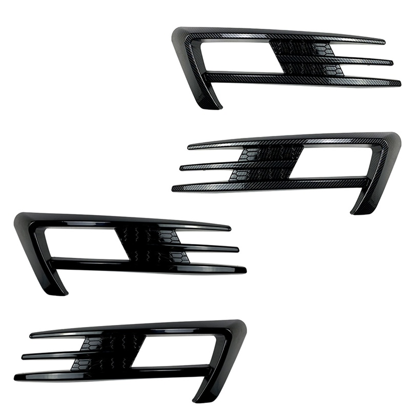 For Golf 7 MK7 2014 2015 2016 2017 Front Bumper Fog Light Grilles Fog Lamp Eyebrow Cover Trim Carbon Fiber Pattern