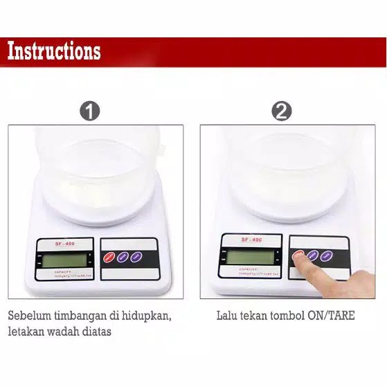 TIMBANGAN DIGITAL SF 400 10 KG TIMBANGAN DAPUR DIGITAL 10KG TIMBANGAN KUE BUAH TERMURAH FREE BATERAI