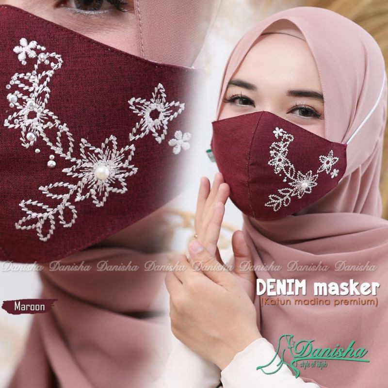 Masker Muslim Denim Katun Madinah Premium Ori Danisha Shakina Hijab