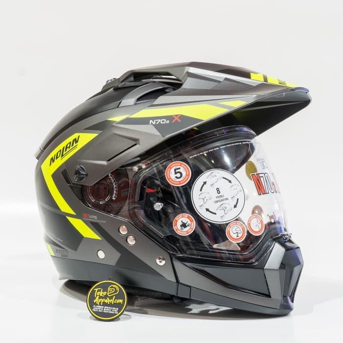 HELM NOLAN N70.2 X GRANDES ALPES FLAT LAVA GREY YELLOW 23