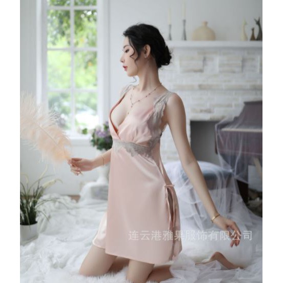 Longnight Sexy Lingerie Baju Tidur Dress Brukat Renda SL-23