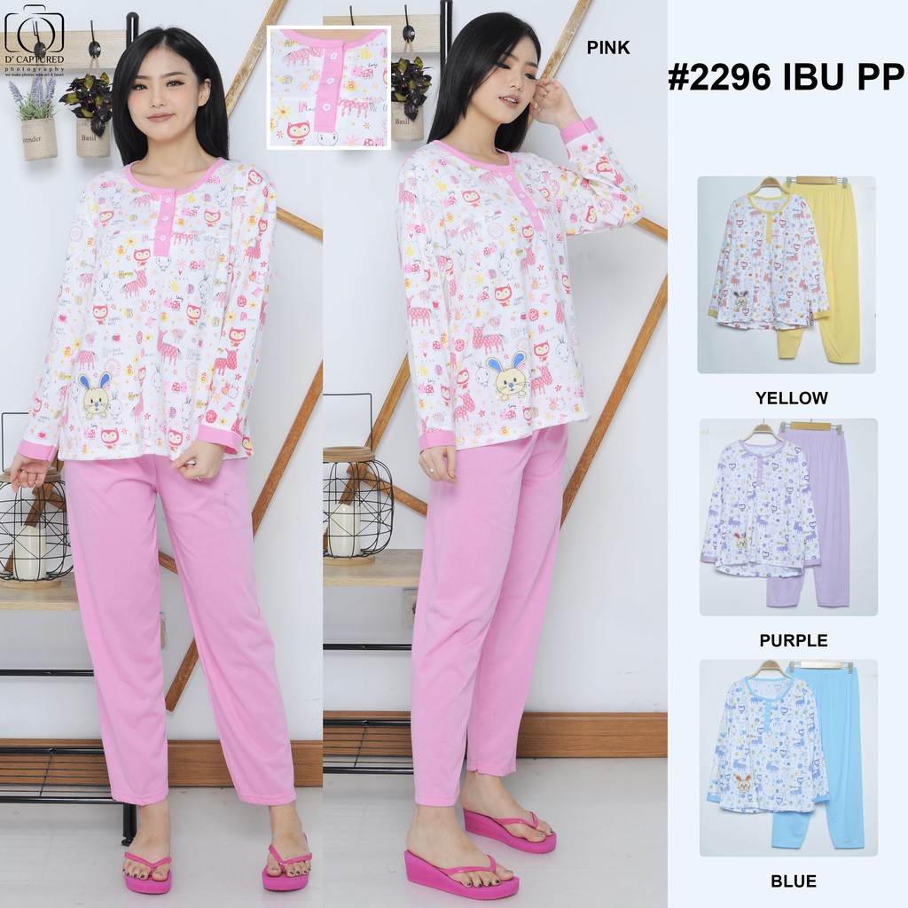 Baju Tidur Wanita Dewasa Lengan Panjang DPP 2296 / 2301 ...