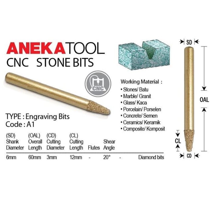 AnekaTool Diamond Engraving Bits Grafir