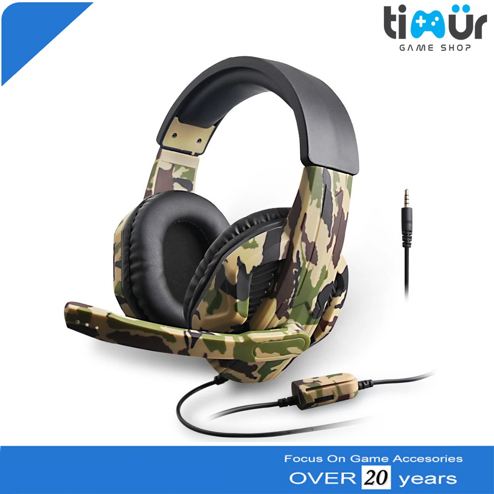 Jual Gaming Headphone Headset Army Camouflage PC PS4 Power Bass OIVO