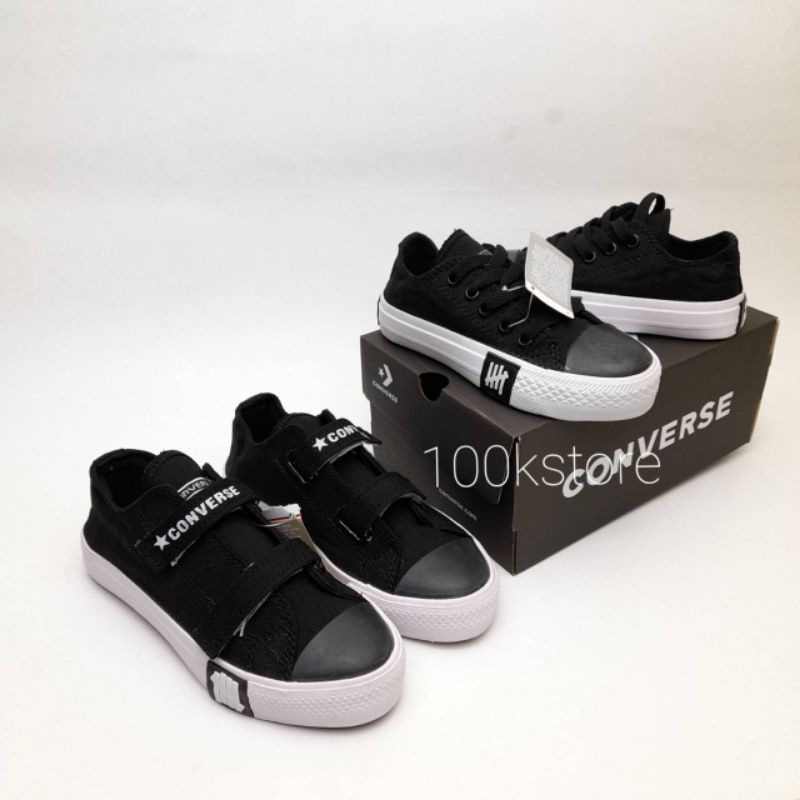 sepatu anak converse low hitam putih sepatu sekolah anak tk sd smp