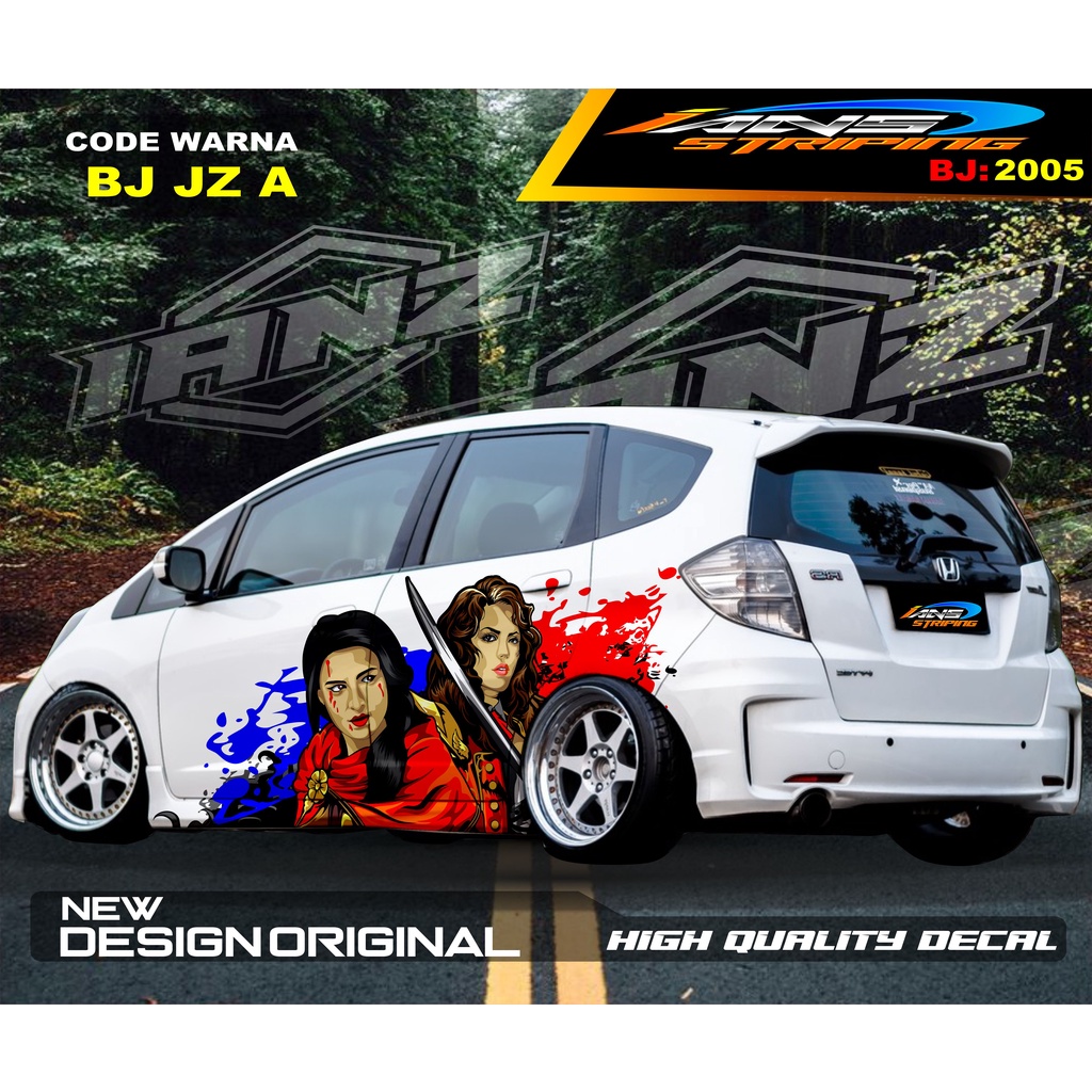 DECAL STICKER MOBIL HONDA JAZZ MOBILIO AGYA AYLA / STIKER VARIASI BODY SAMPING MOBIL AYLA / STIKER MOBIL TERMURAH / VARIASI STIKER MOBIL TERBARU / STIKER MOBIL