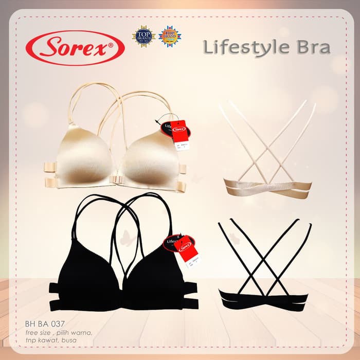 [Premium] Bra BH Seamless Double Silang Bukaan Dpn Sorex Ba 037 BA037