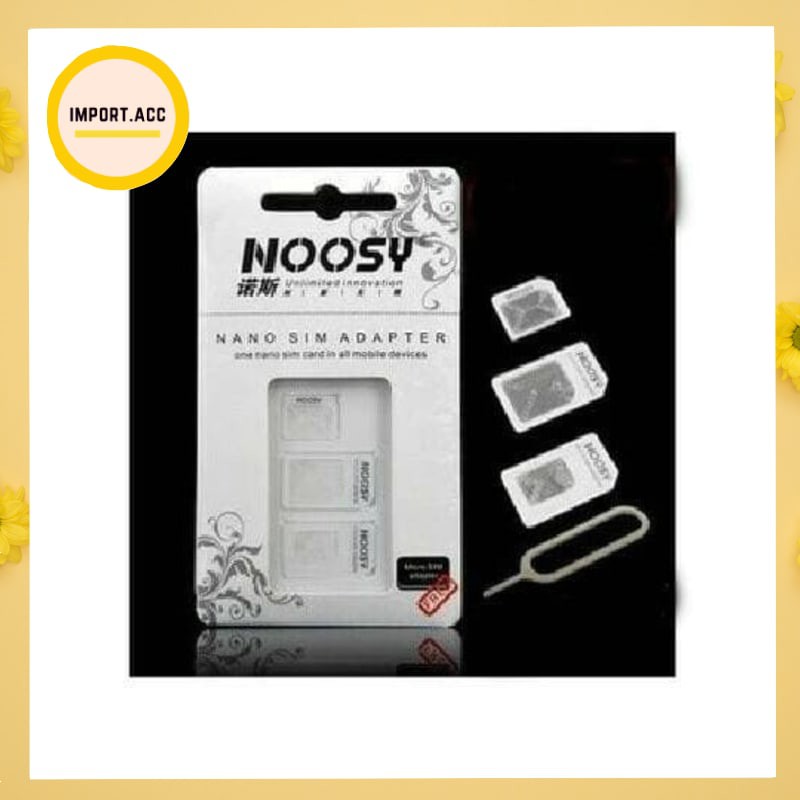 NOOSY SIMCARD ADAPTER 3 IN 1 / SAMBUNGAN SIMCARD MICRO NANO + SIM EJECTOR