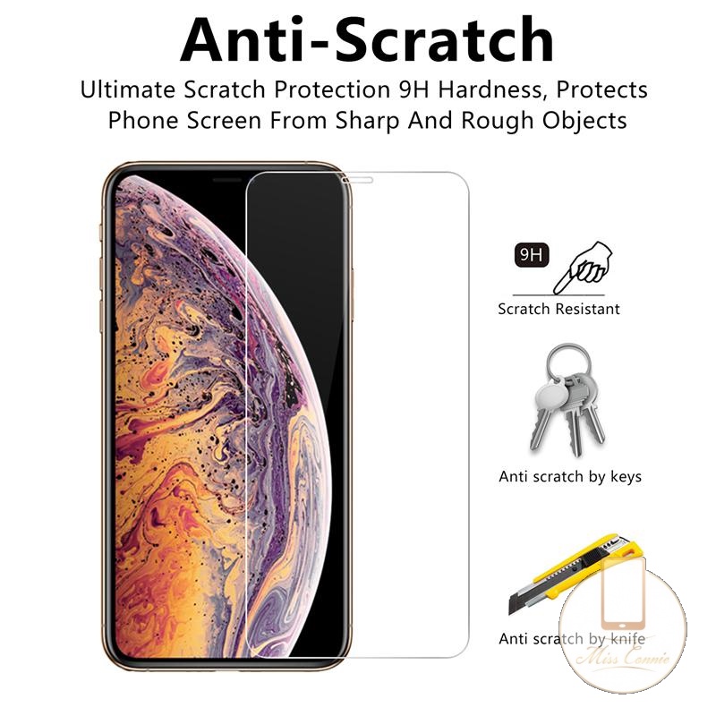 1-3pcs Pelindung Layar Tempered Glass 9d Putih Untuk Iphone 6 / 6s / 7 / 8 Plus / X / Xr / Xs Max / Se 2020 / 11 / 12pro Max / 13pro