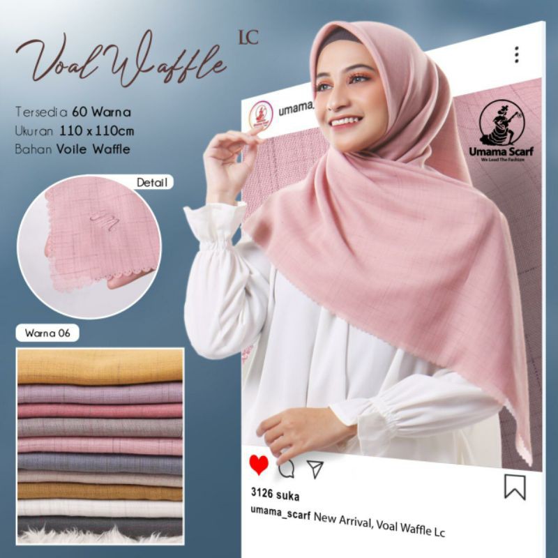 jilbab segi 4 motif umama voal