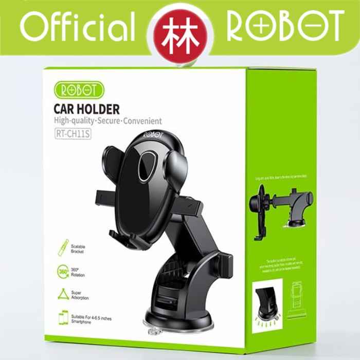 Robot RT-CH11S Car Holder Suction Cup &amp; Spring Lock Washable Car Stent