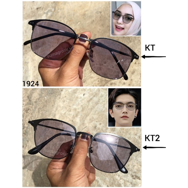 COD - Kacamata Lensa Photocromic Model Kotak Pria Wanita Frame Besi Alloy Photochromic Fotokromik-1